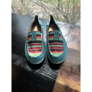 Ariat Cruiser Boat Aztec Design Teal/turq Sz6.5 Southwest Arizona Slip On